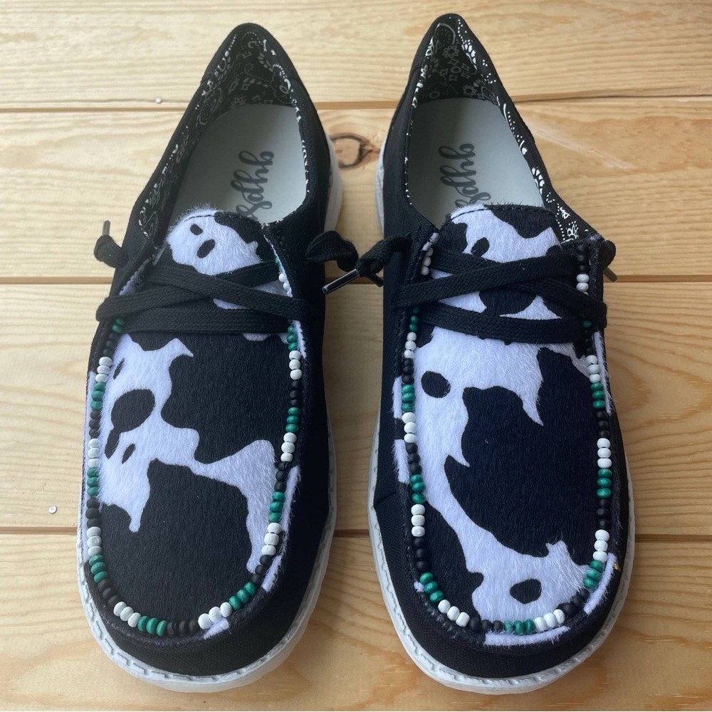 Clarissa Cow Print Gypsy Jazz Shoes